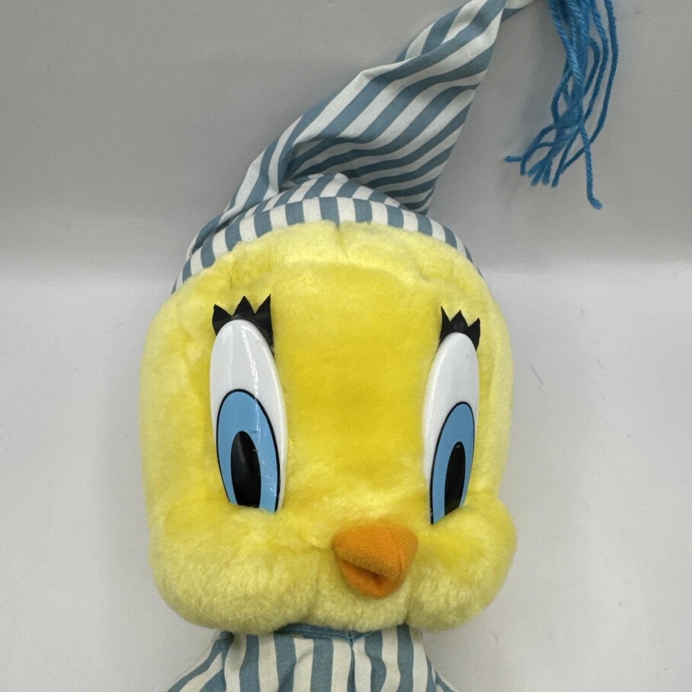 1997 Vintage Tweety Bird Plush Bedtime Looney Tunes Warner Bros Pajamas With Tag - Picture 2 of 10
